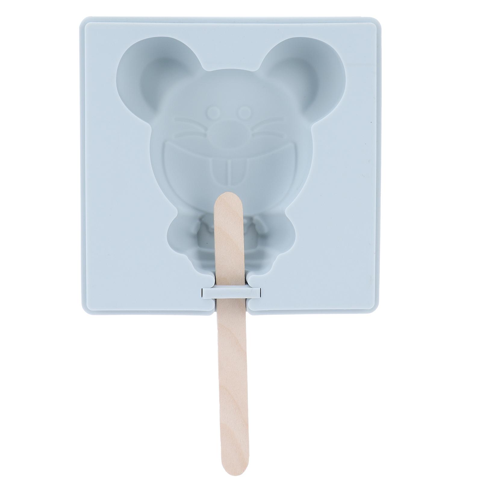 Ice Cream Mold， Cute Cartton Rat Shaped Homemade Ice Cream Mould Easy To Demould Non Stick Ice Cream Maker With 20 Packs Sticks For Freezer[a]