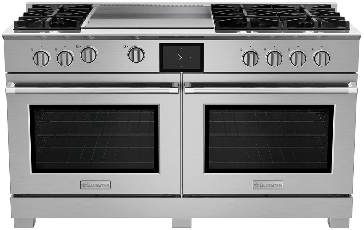 BlueStar 60-Inch Dual Fuel Range with 24-Inch Griddle in Stainless Steel