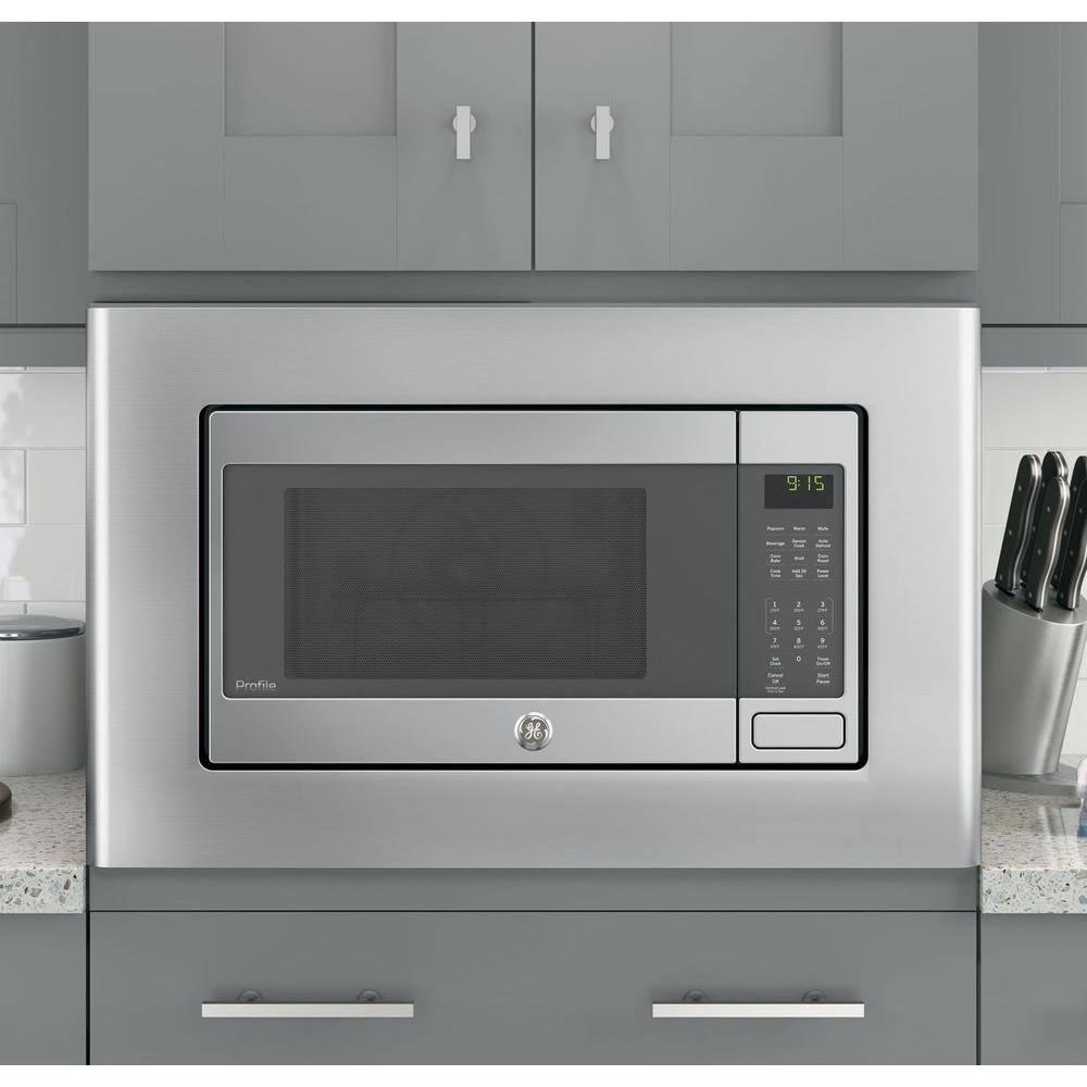 GE Microwave Optional 30 in. Built-In Trim Kit in Stainless Steel JX9153SJSS