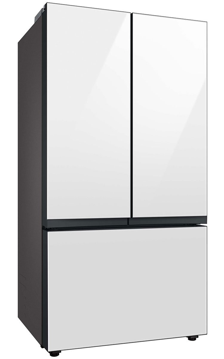  ADA 24 Cu. Ft. White Glass BESPOKE Counter Depth 3-Door French Door Refrigerator With AutoFill Water Pitcher