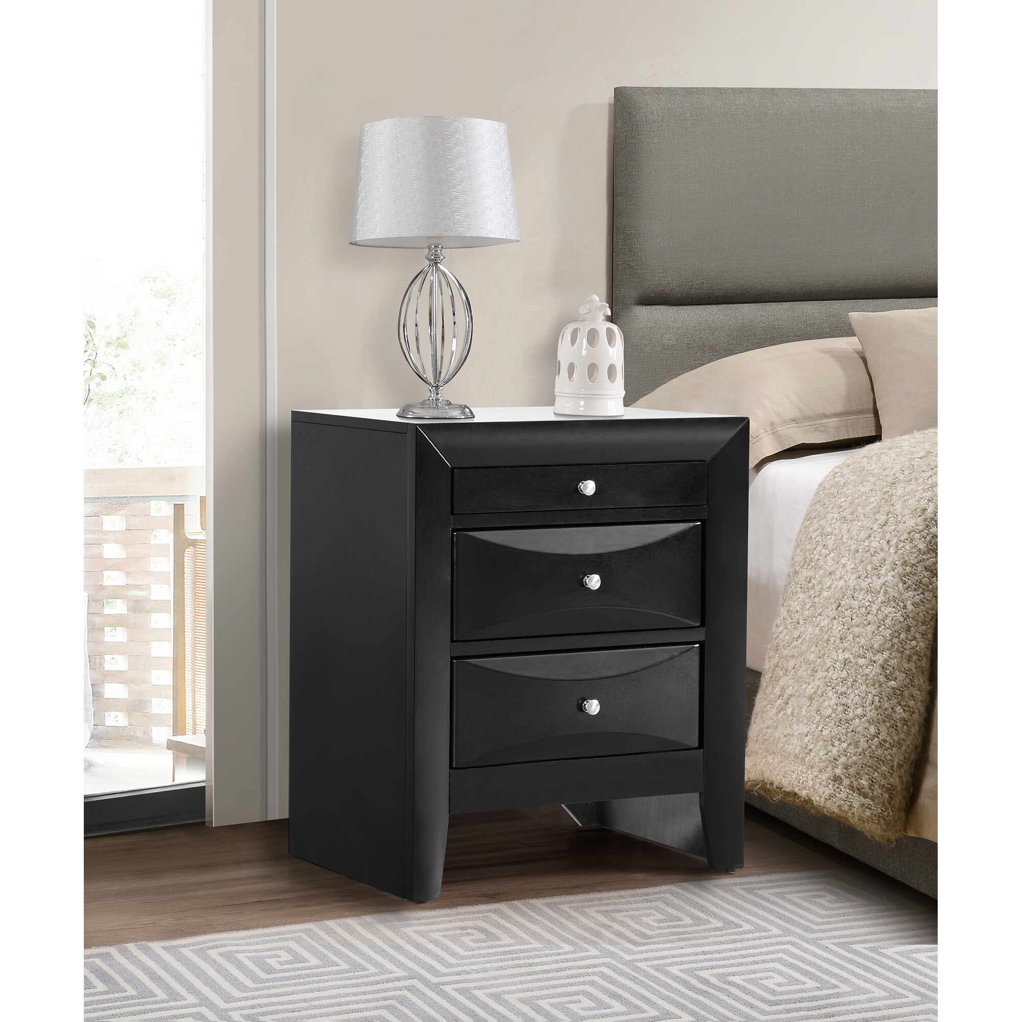 Marilla 3-Drawer Nightstand (28 in. H x 17 in. W x 23 in. D) - - 35993878