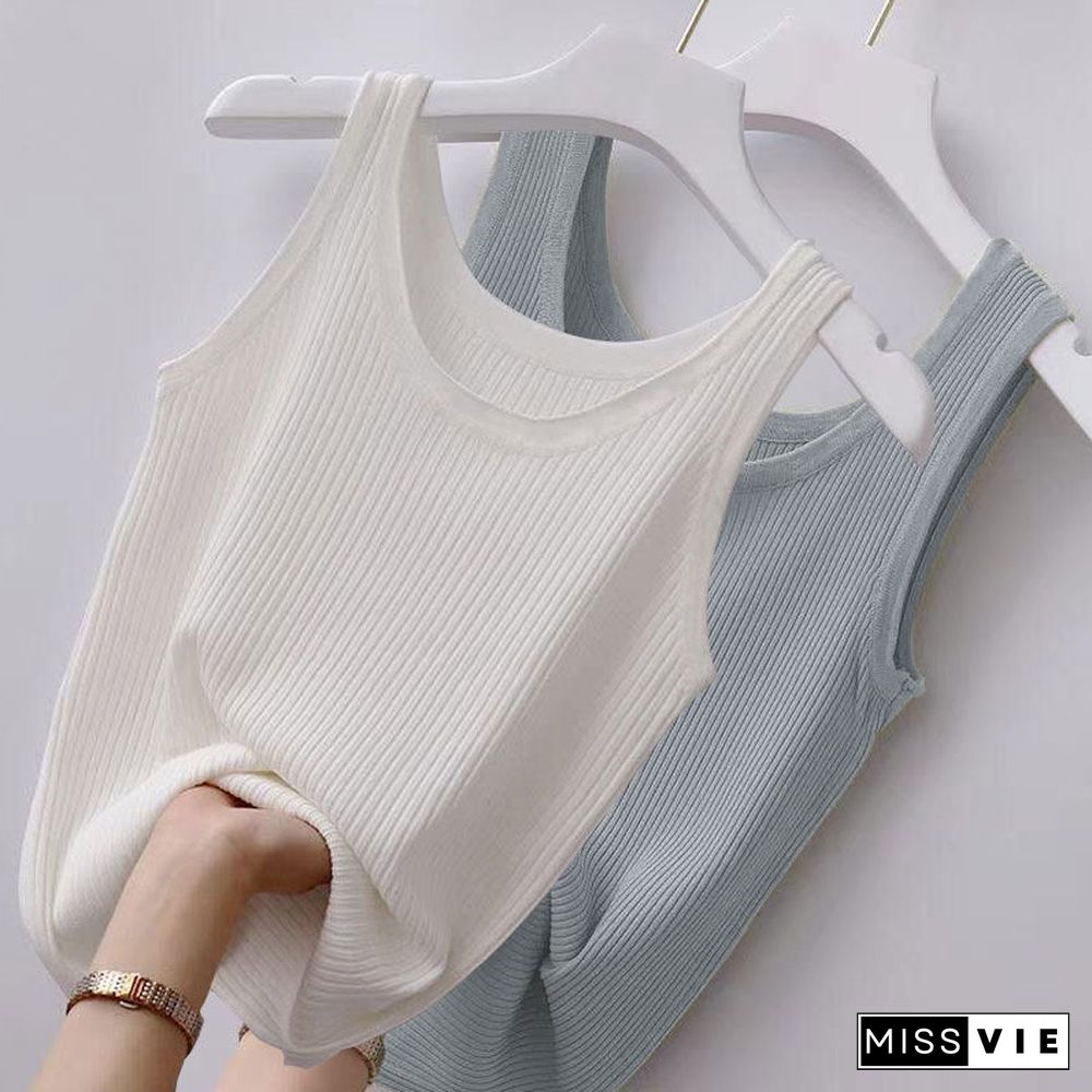 Elastic Tank Top Women Sleeveless Base Shirt Running Vest Workout Womens Self Cultivation Outer Wear Thin Crop Women Camisole