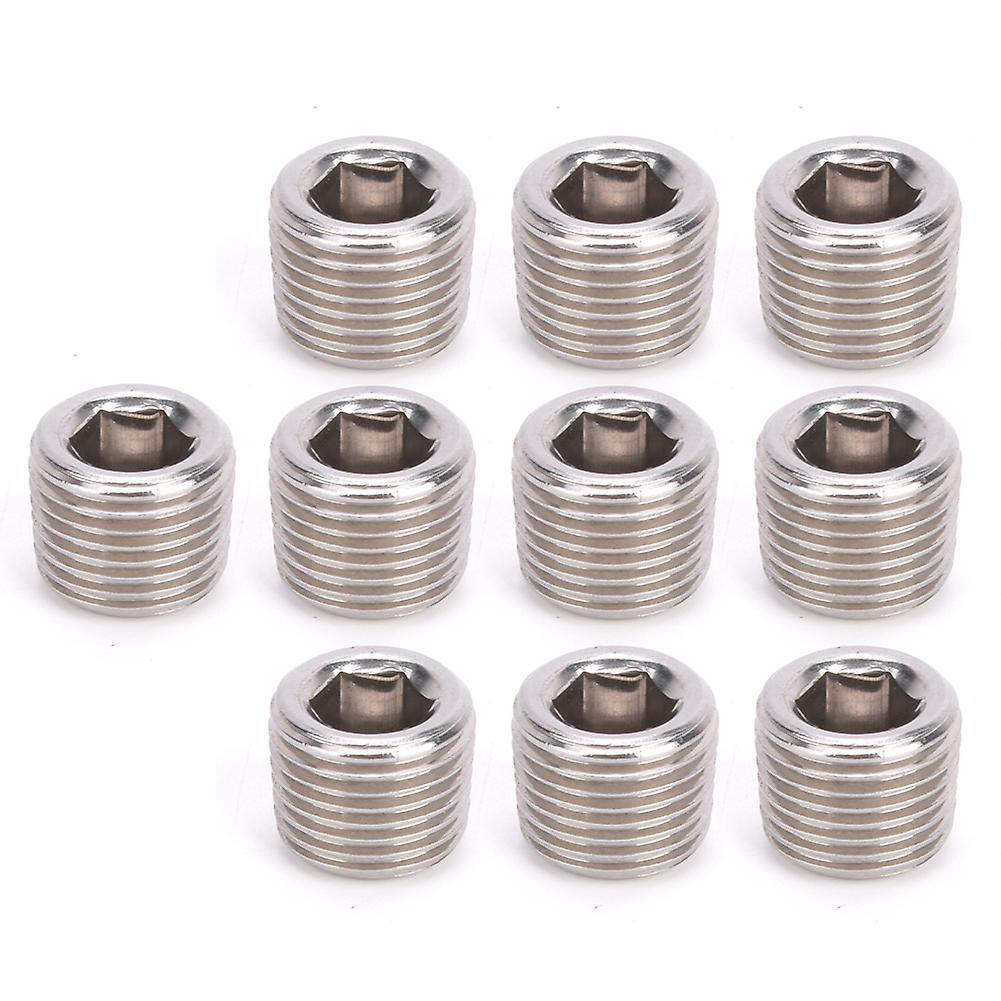 10pcs 304 Stainless Steel Pipe Fitting Plug Head Male Thread Bspp Hex Plug Head1/8in