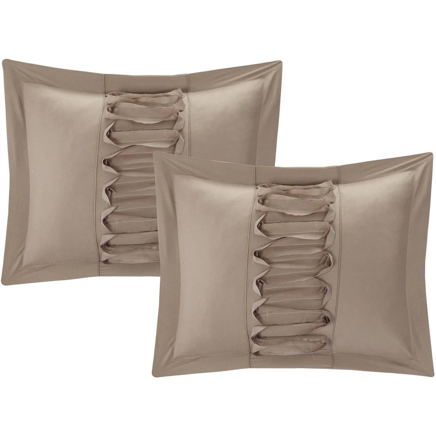 Chic Home Nancy 8-Piece Ruffled Comforter Set， King， Taupe