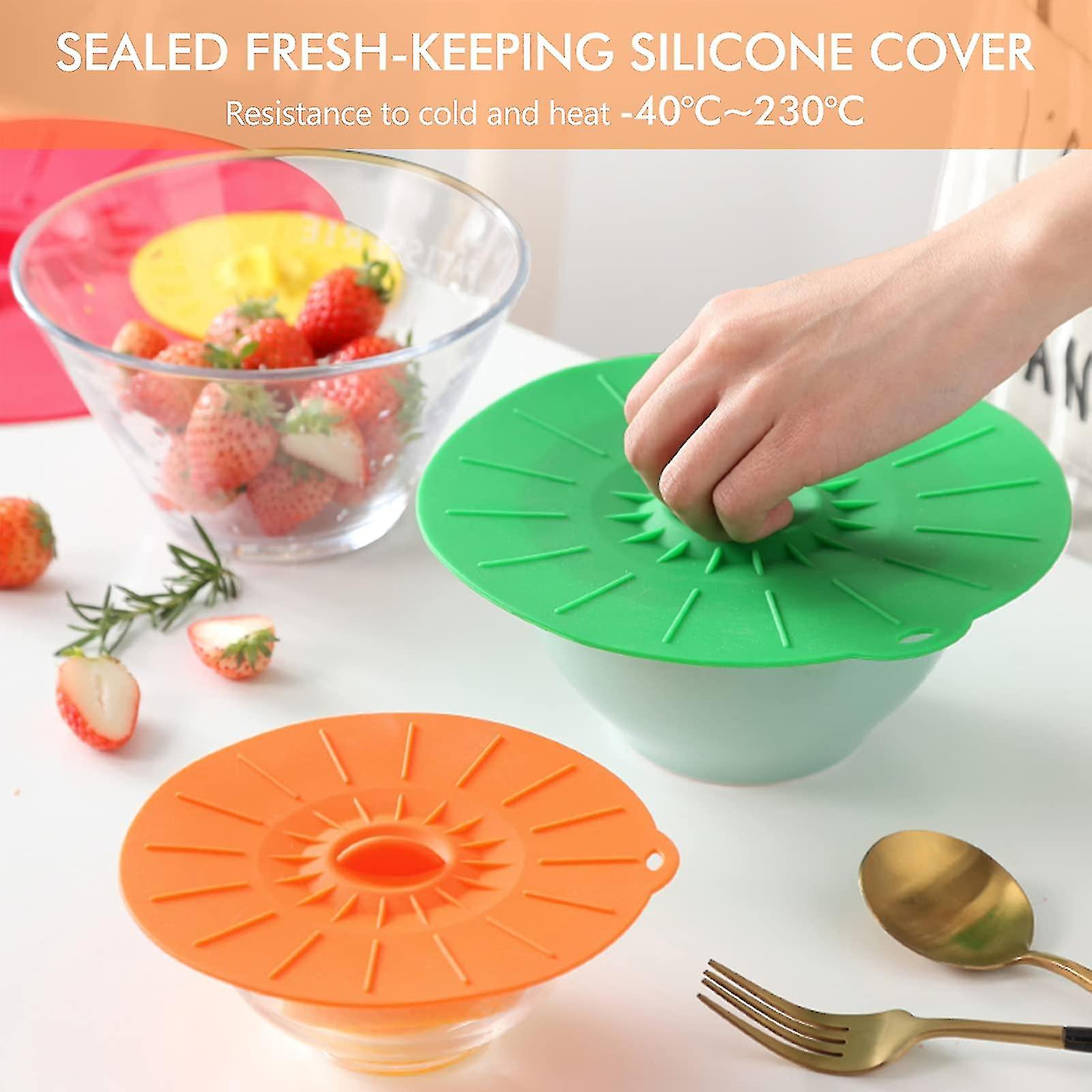 Silicone Suction Lids  Silicone Food Lids Silicone Cup Cover Reusable Anti-dust Cup Covers For Bowls Plate Pots Pans Oven