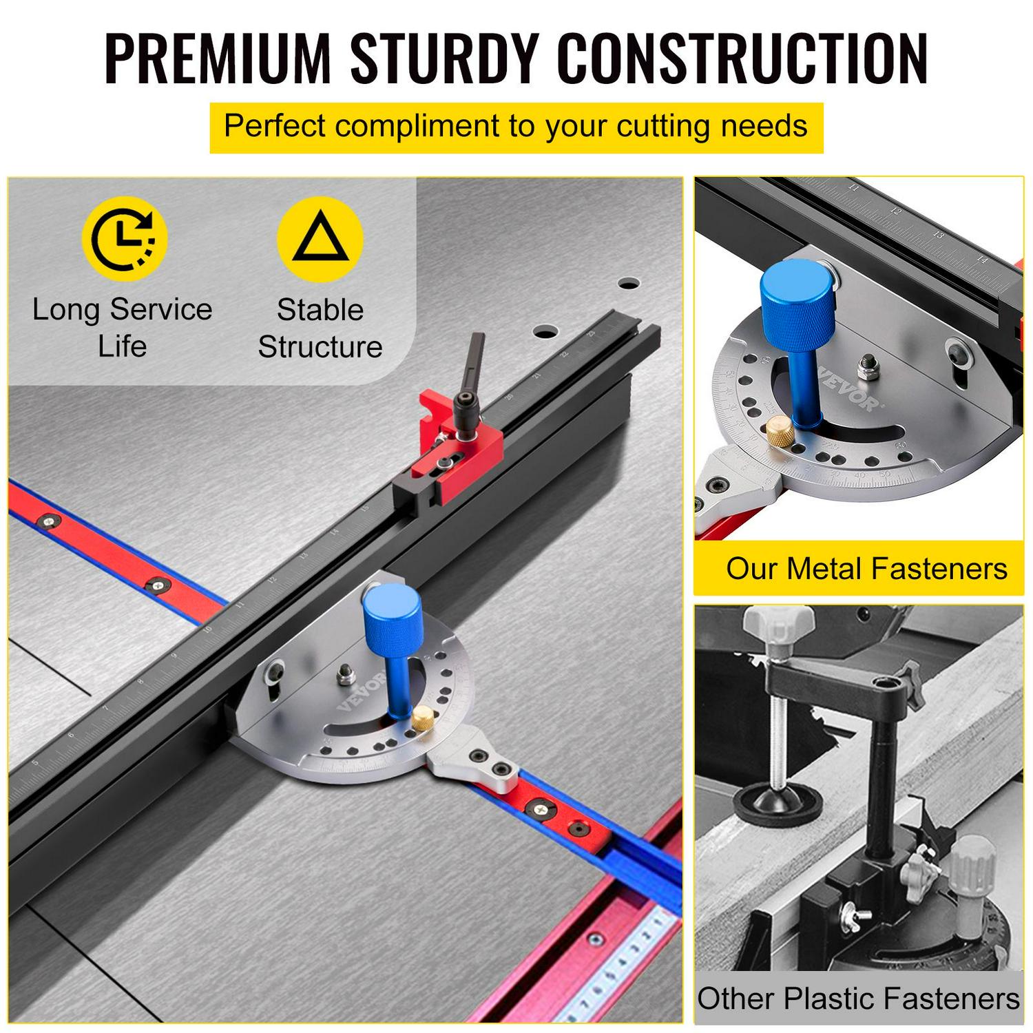 VEVOR Precision Miter Gauge Fence System Woodworking Tools DIY Accessiories for Table Saw，Band Saw，Router Table