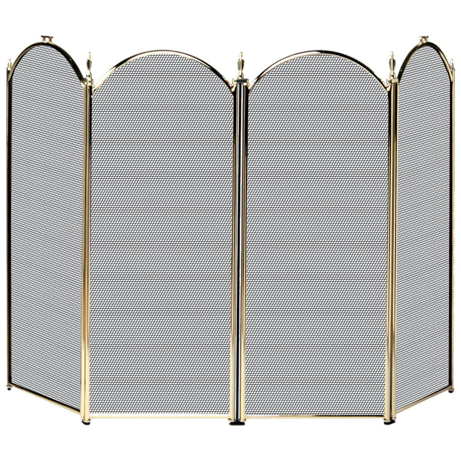 Uniflame 4 Panel Triple-Plated Folding Fireplace Screen