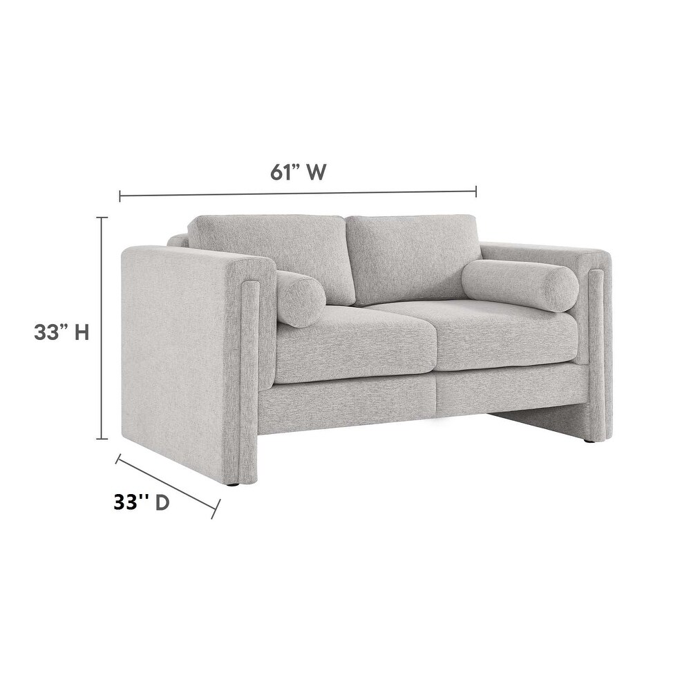 JASIWAY Modern Upholstered Sofa Loveseat with 2 Pillows