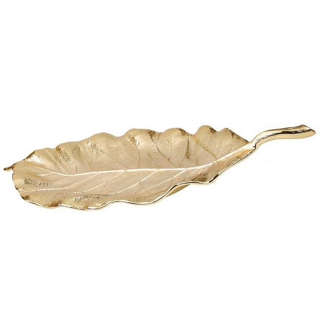 Classic Touch 19 quot l Gold Leaf Dish