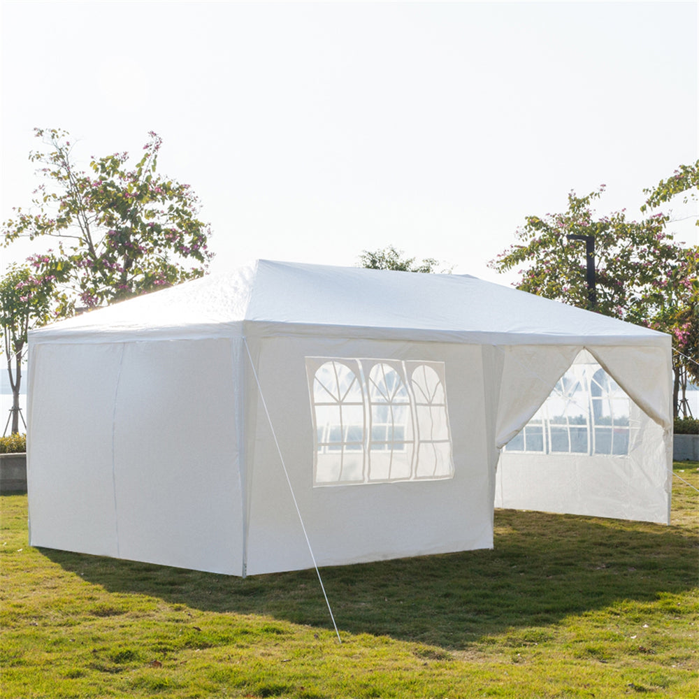 Canopy Party Tent for Outside, 10' x 20' Patio Gazebo Waterproof Tent with 6 Side Walls(Two Doors), ZPL White Outdoor Wedding Tent