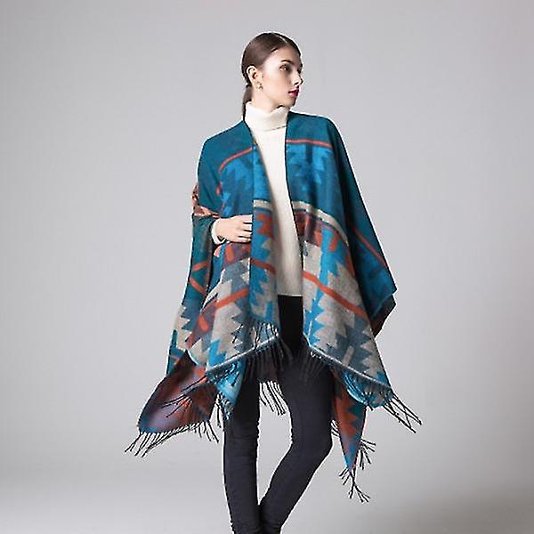 Women's Printed Tassel Cape