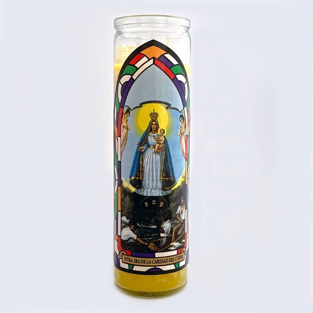 Jar Candle Nuestra Sinora Caridad Del Cobre Yellow Continental Candle