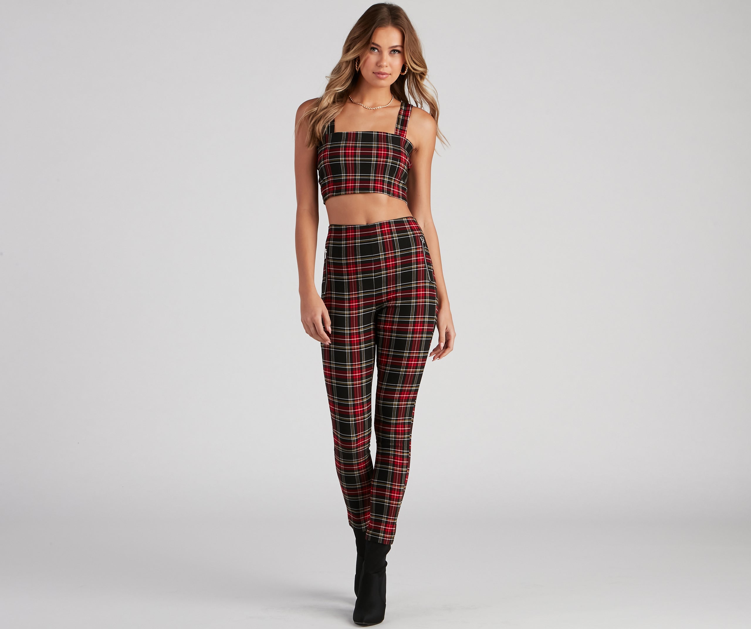 Perfect In Plaid High-Rise Pants