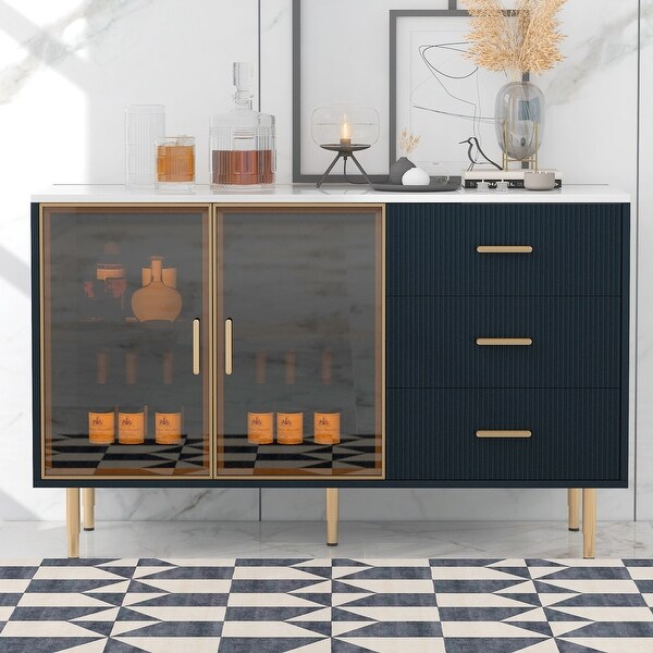 Sideboard Buffet Cabinet with Tempered Glass Doors