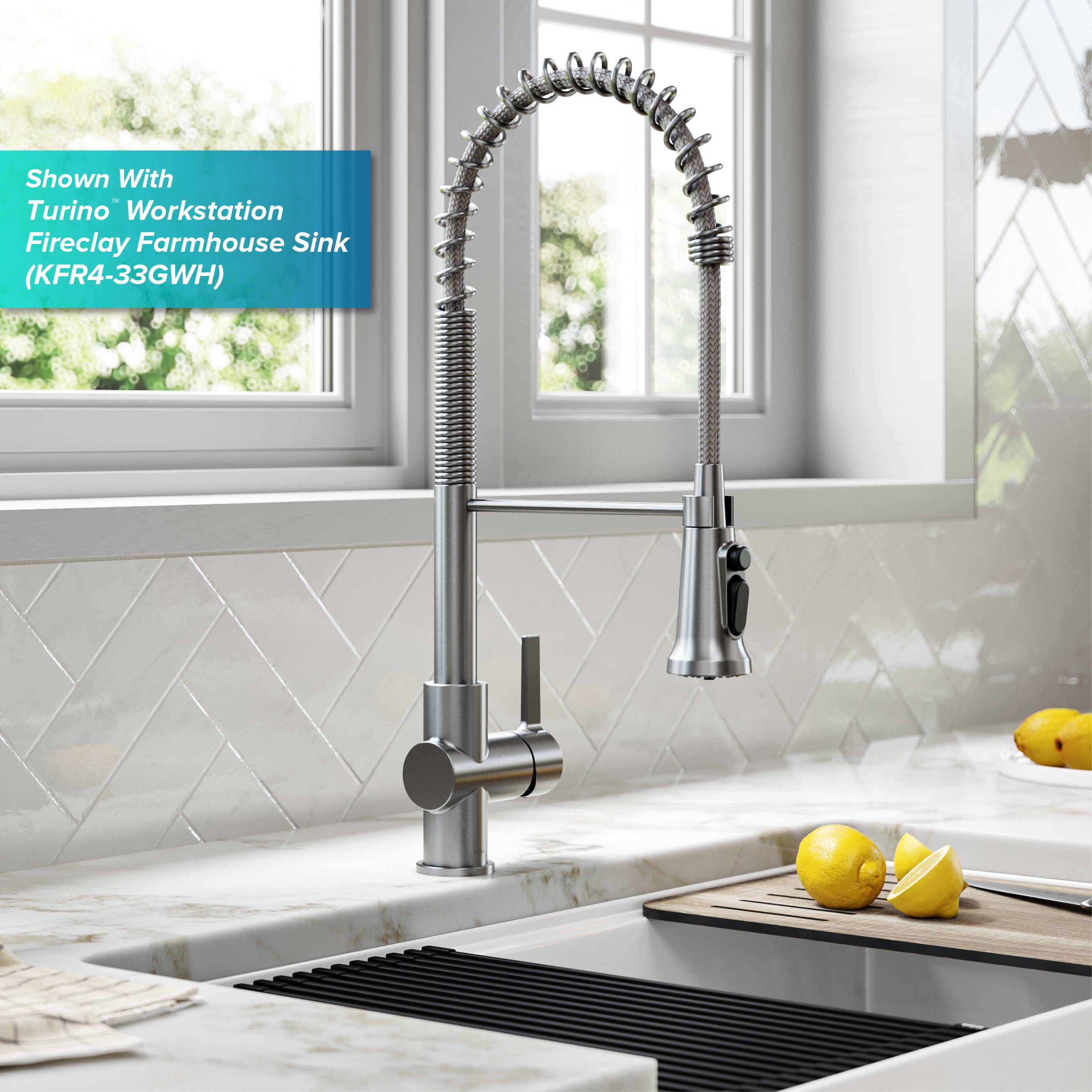 Kraus Britt 2-in-1 Commercial Style Pull-Down Single Handle Water Filter Kitchen Faucet for Reverse Osmosis or Water Filtration System in Spot Free Stainless Steel