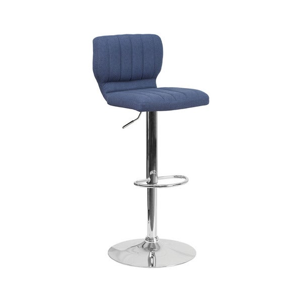 Offex Chrome/Fabric Height-adjustable Swivel Bar Stool