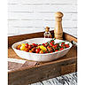 Over and Back Glossy White Stoneware Serving Platter