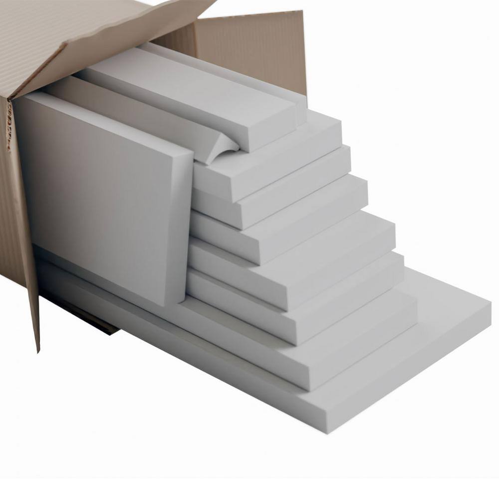 Ekena Millwork 58 in. X 96 in. X 104 in. Expanded Cellular PVC Deluxe Shaker Wainscoting Moulding Kit (for heights up to 104H) WPKP104X06DS