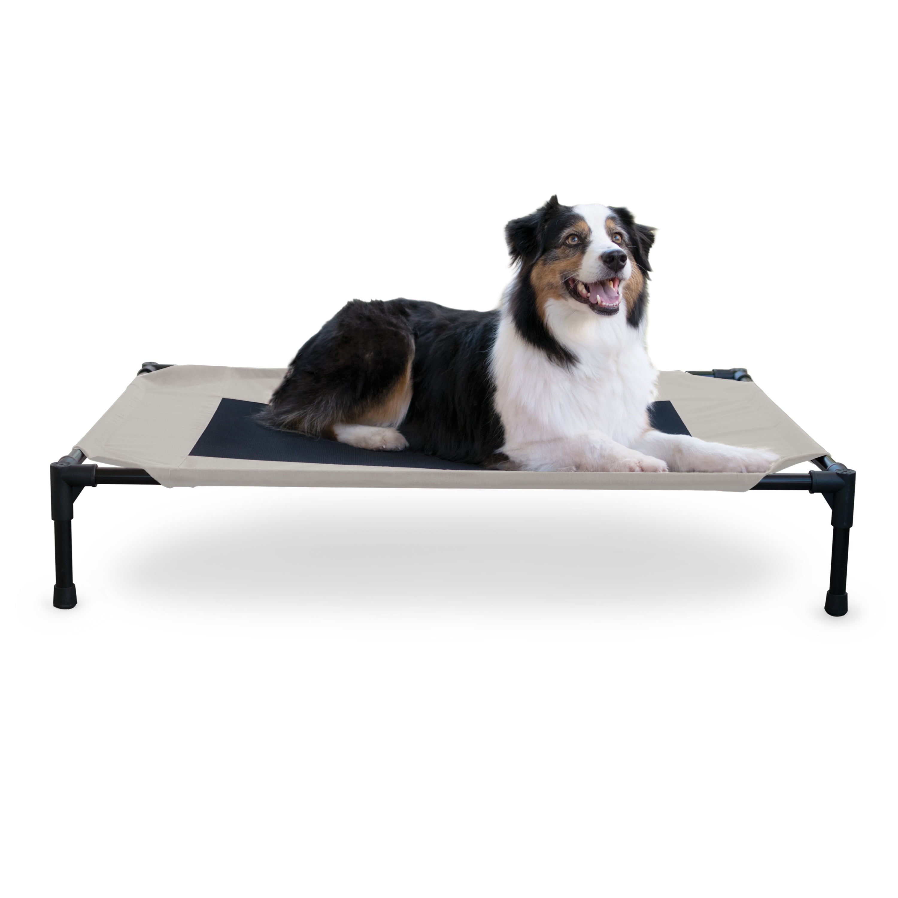 KandH Pet Products Original Pet Cot Elevated Dog Bed Taupe/Black Large 30 X 42 X 7 Inches