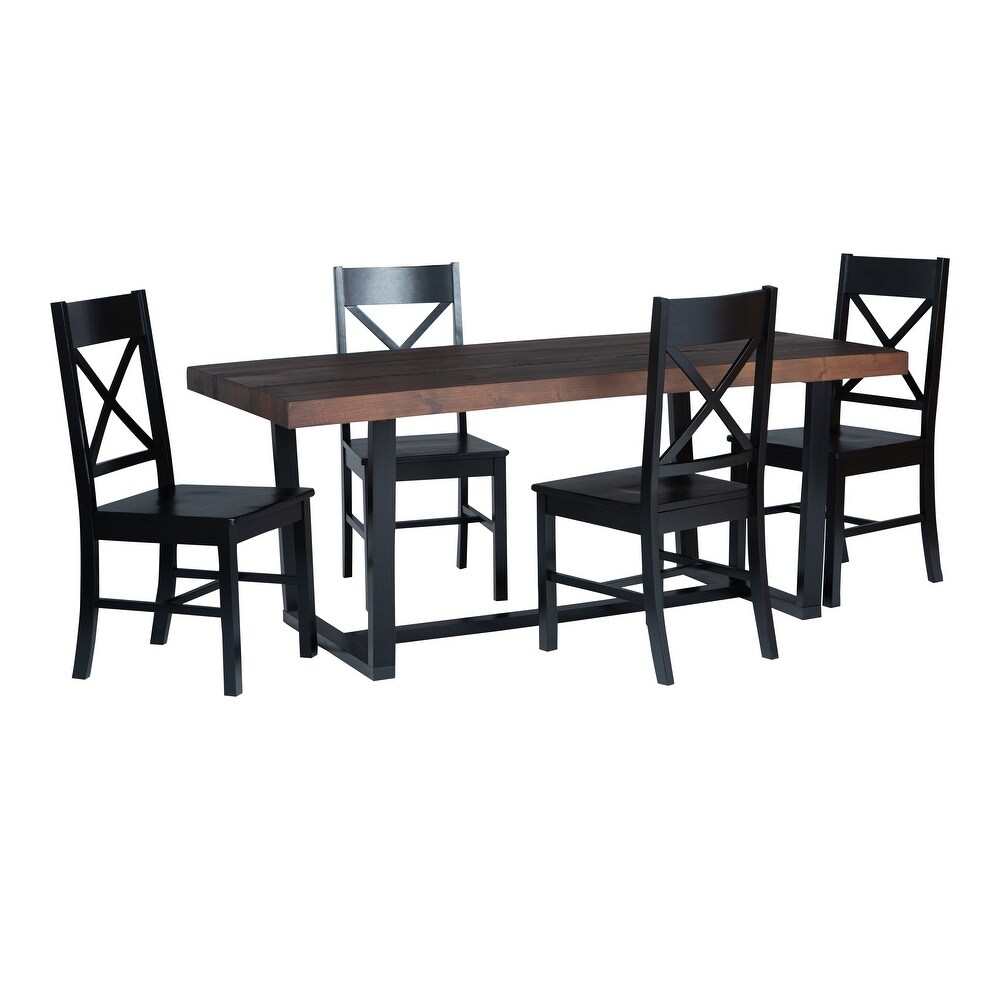 Middlebrook Solid Wood 5 Piece Dining Set with X Back Chairs