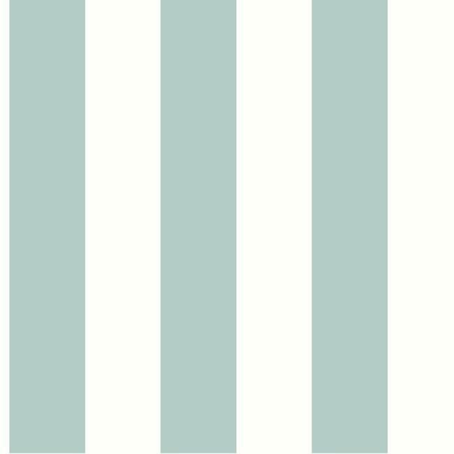 Sample Awning Stripe Wallpaper in Ocean from the Water's Edge Resource Library