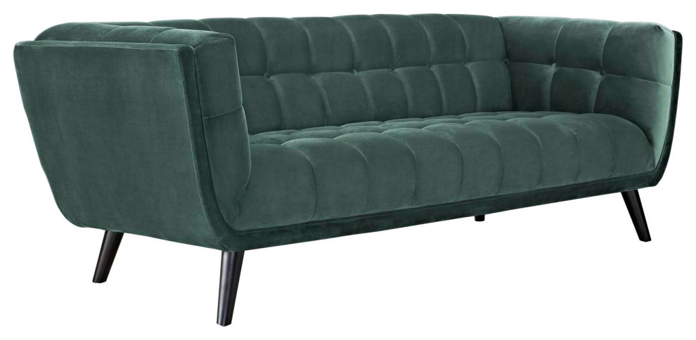 Bestow 3 Piece Velvet Sofa Loveseat and Armchair Set   Midcentury   Living Room Furniture Sets   by Uber Bazaar  Houzz