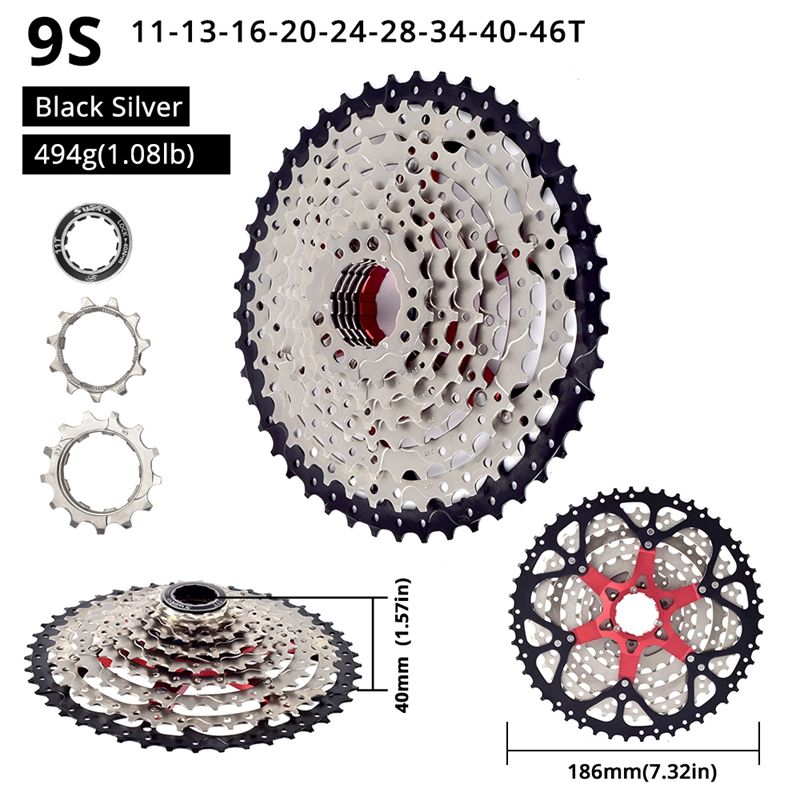 MTB Bicycle Flywheel 9 Speed 11 32/34/36/40/42/46/50T Mountain Bike Cassette For Shimano/SRAM