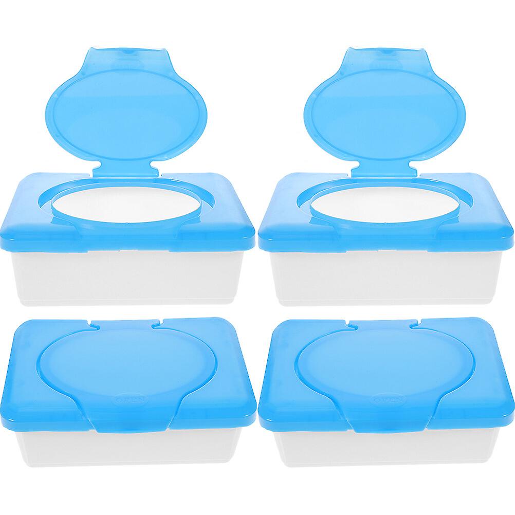 4pcs Household Wipes Holder Wipes Dispenser Box With Lid Wipe Box For Living Room