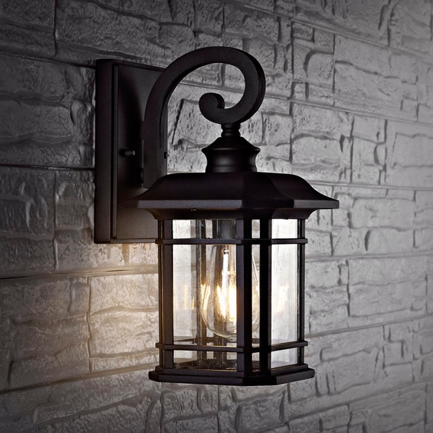 Lolia Outdoor Wall Lantern Black Safavieh