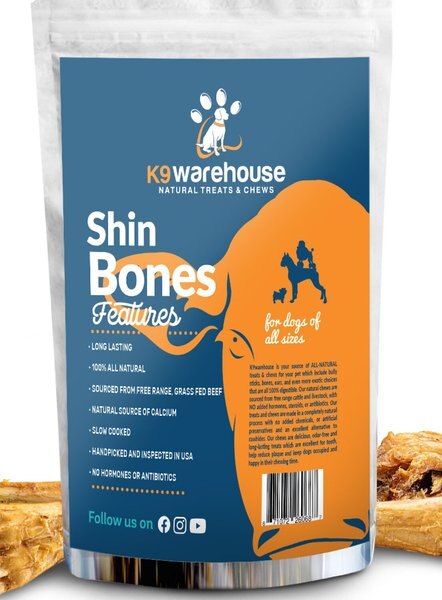 K9warehouse Shin Bones Dog Chew Treats， 3 count