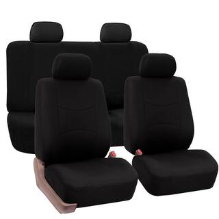 FH Group Flat Cloth 43 in. x 23 in. x 1 in. Full Set Seat Covers DMFB050BLK114