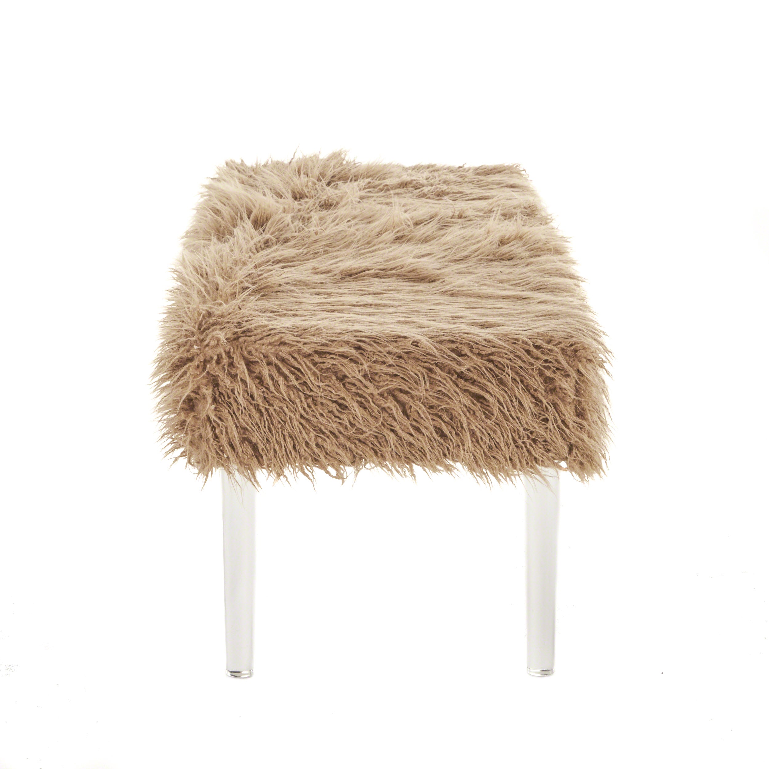 Klamma Glam Faux Fur Short and Straight Furry Ottoman