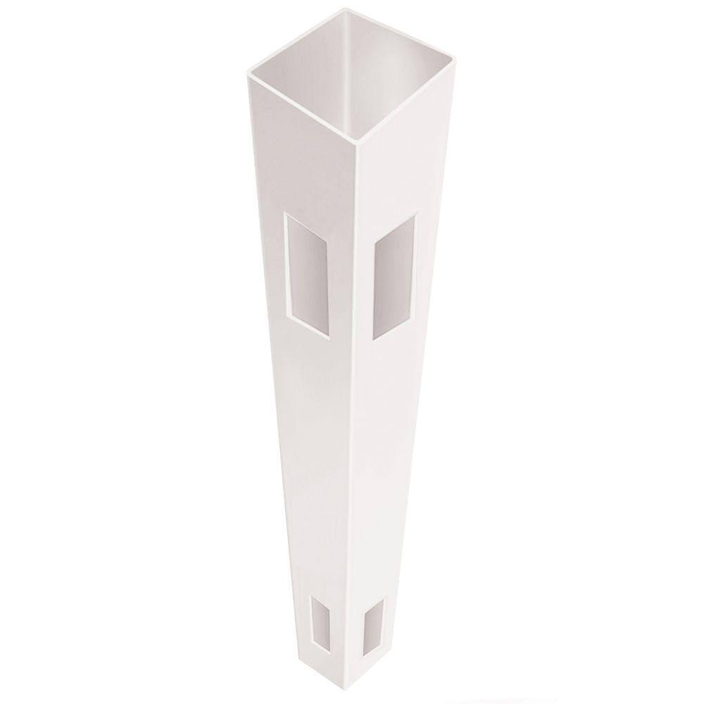 Barrette Outdoor Living 5 in. x 5 in. x 7 ft. White Vinyl Fence Corner Post (B) 73011755