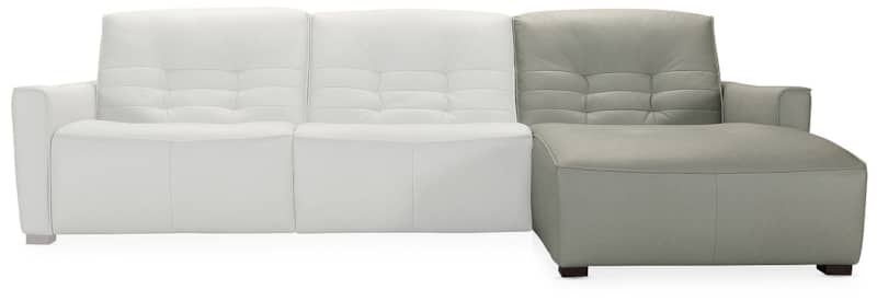 Hooker Furniture Living Room Reaux Power Recline Sofa With RAF Chaise With 2 Power Recliners