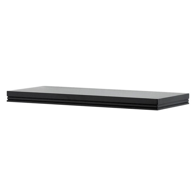 X 8 quot Modern Floating Shelf Wall Mounted Hidden Brackets Black Inplace