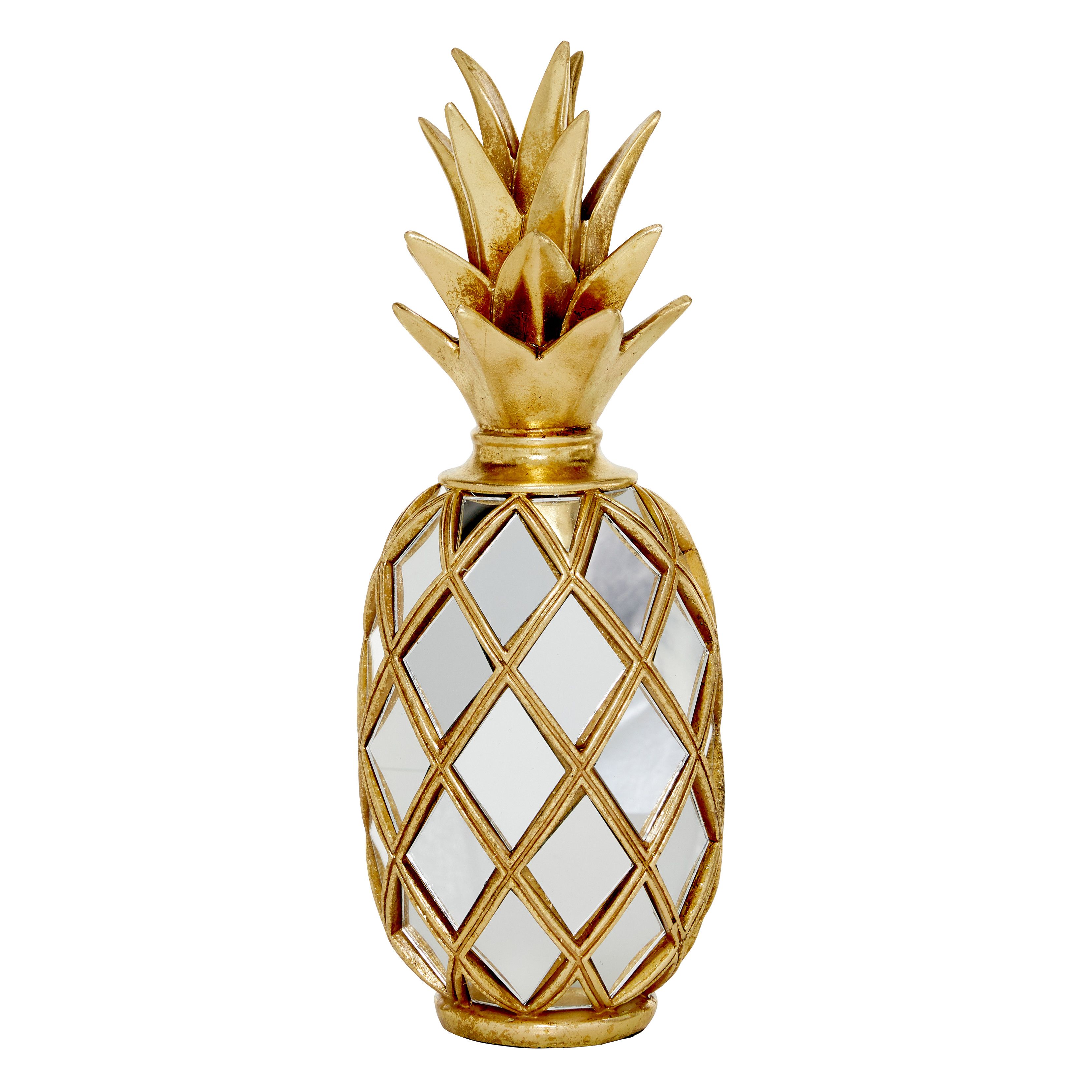 Gold Mirror Glam Decorative Pineapple 15 X 5 X 5