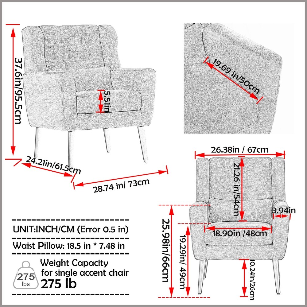 Modern Accent Chair Arm Chairs for Living Room Bedroom