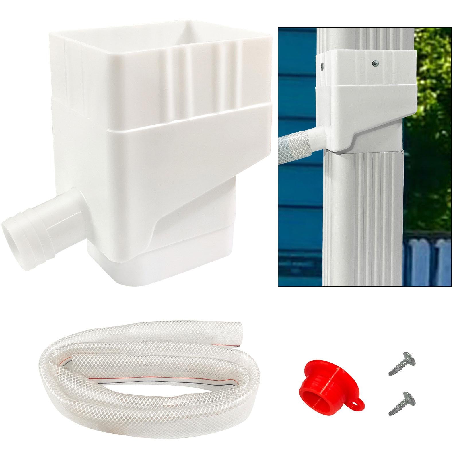 Rain Water Collection System Gardening Backyard Watering Roof Water Diverter White