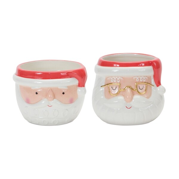 Ceramic Santa Planter (Set of 2)