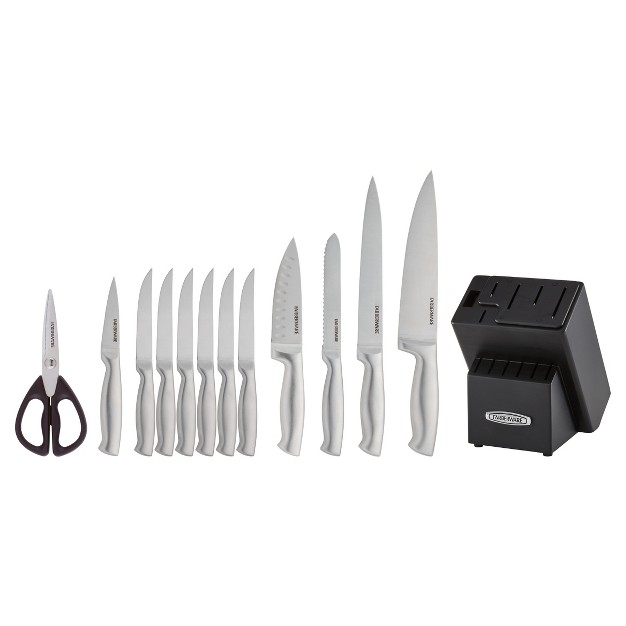 Farberware Edgekeeper 13 Piece Self Sharpening Stainlesssteel Hollow Handle Knife Block Set