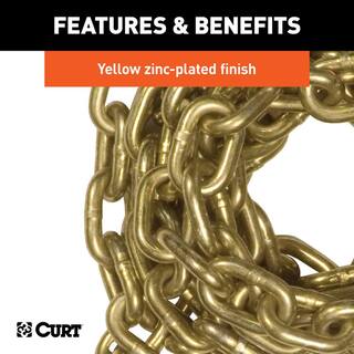 CURT 14' Transport Binder Safety Chain with 2 Clevis Hooks (26400 lbs. Yellow Zinc) 80309