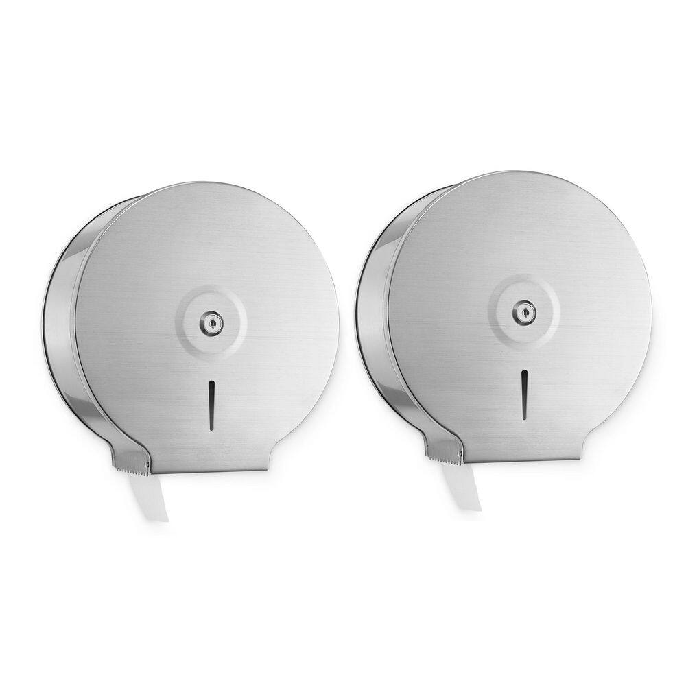 Alpine Industries Stainless Steel Jumbo Toilet Paper Dispenser (2-Pack) 482-2PK