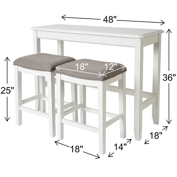 New Ridge Home Pub-Height Sofa Table with Two Counter-Height Stools