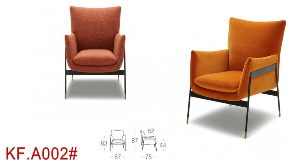 Divani Casa Joseph Modern Orange Fabric Accent Chair   Midcentury   Armchairs And Accent Chairs   by Modern Miami Furniture  Houzz