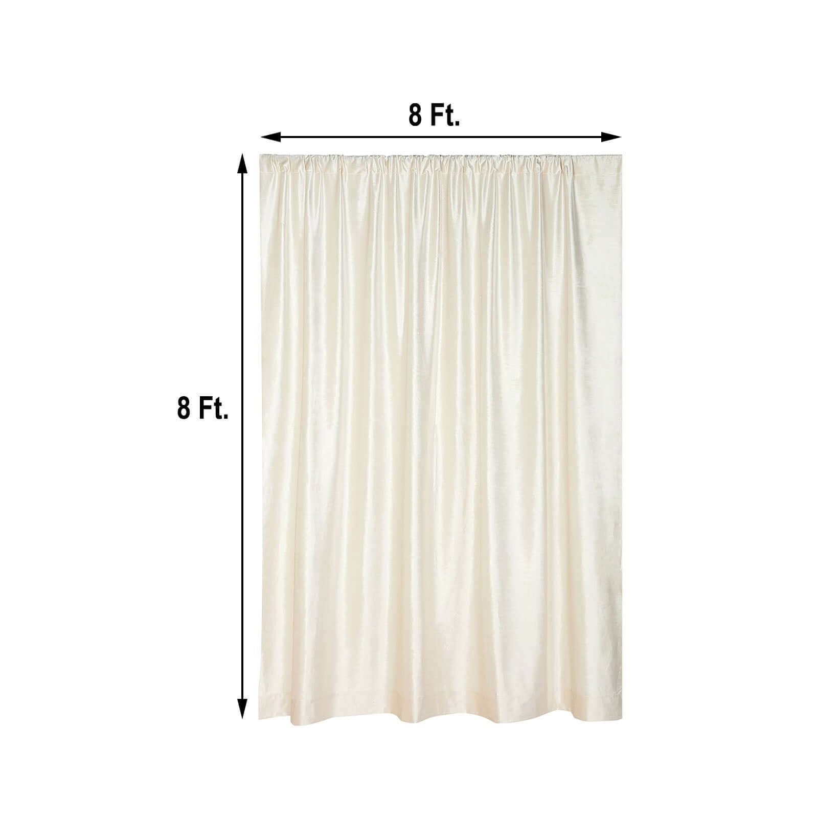 Ivory Premium Smooth Velvet Backdrop Drape Curtain, Privacy Photo Booth Event Divider Panel with Rod Pocket - 8ftx8ft