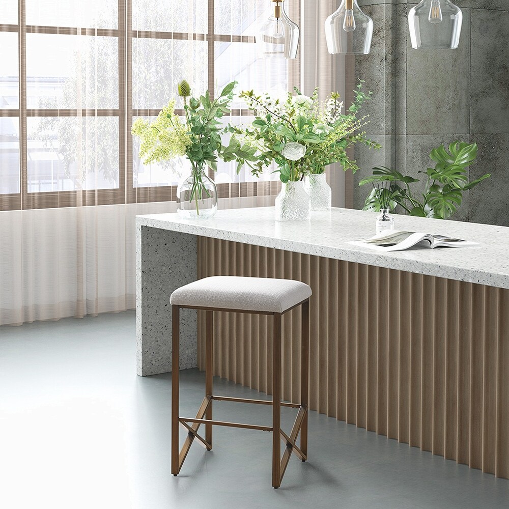 Backless Upholstered Counter Bar Stool 26\