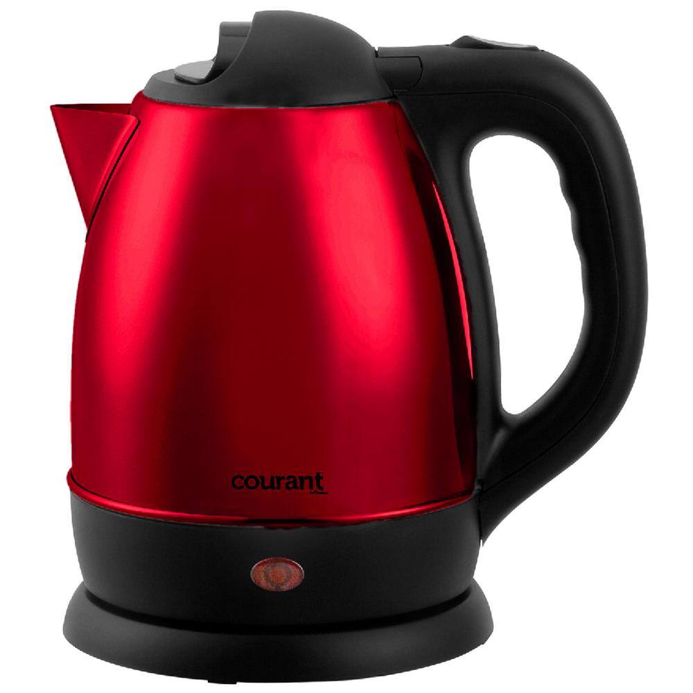 Courant 1.5 l Cordless Electric Kettle Red Stainless Steel with 360 Rotational Body Automatic Safety Shut-Off MKEC154R974