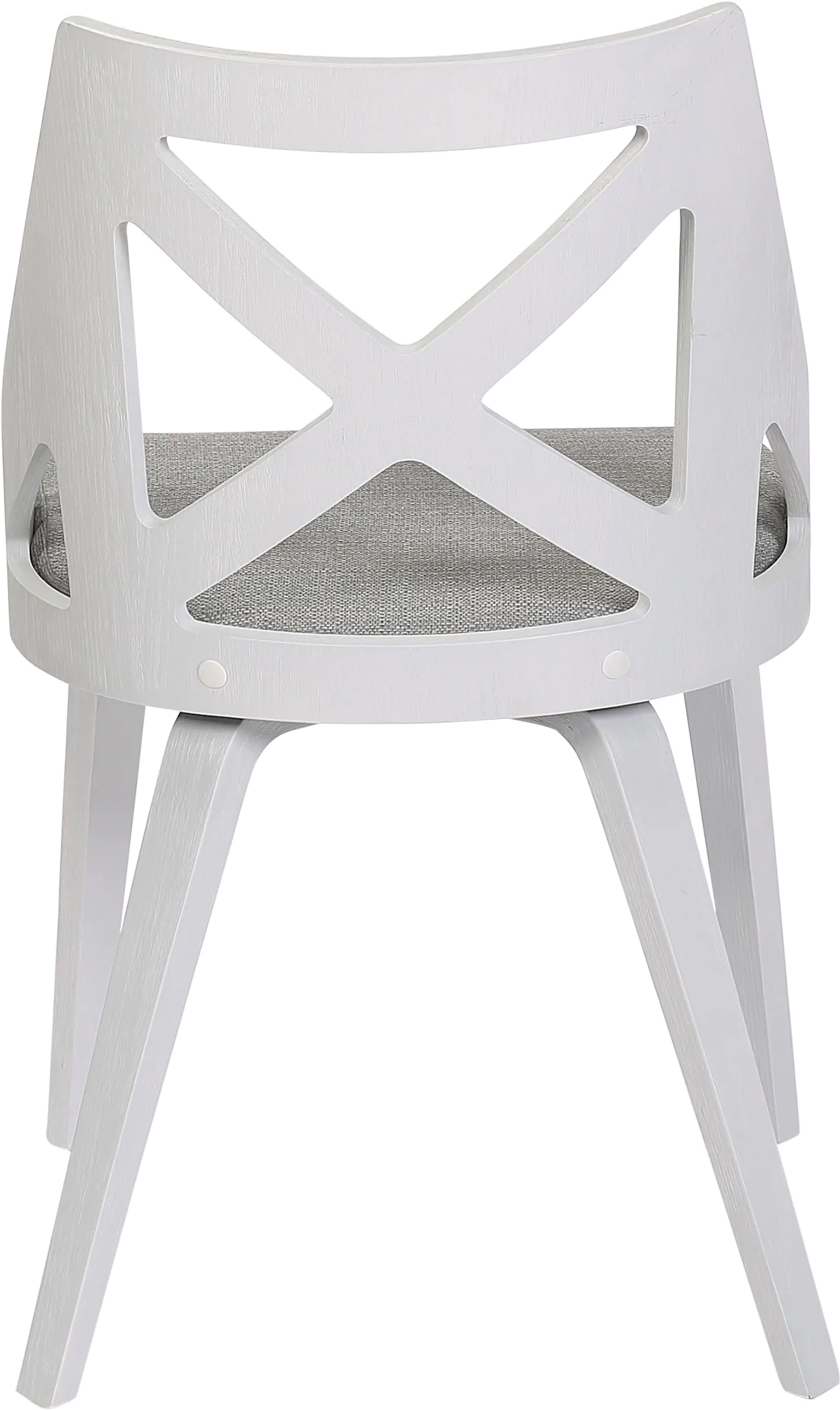 Charlotte White and Light Gray Dining Chairs， Set of 2