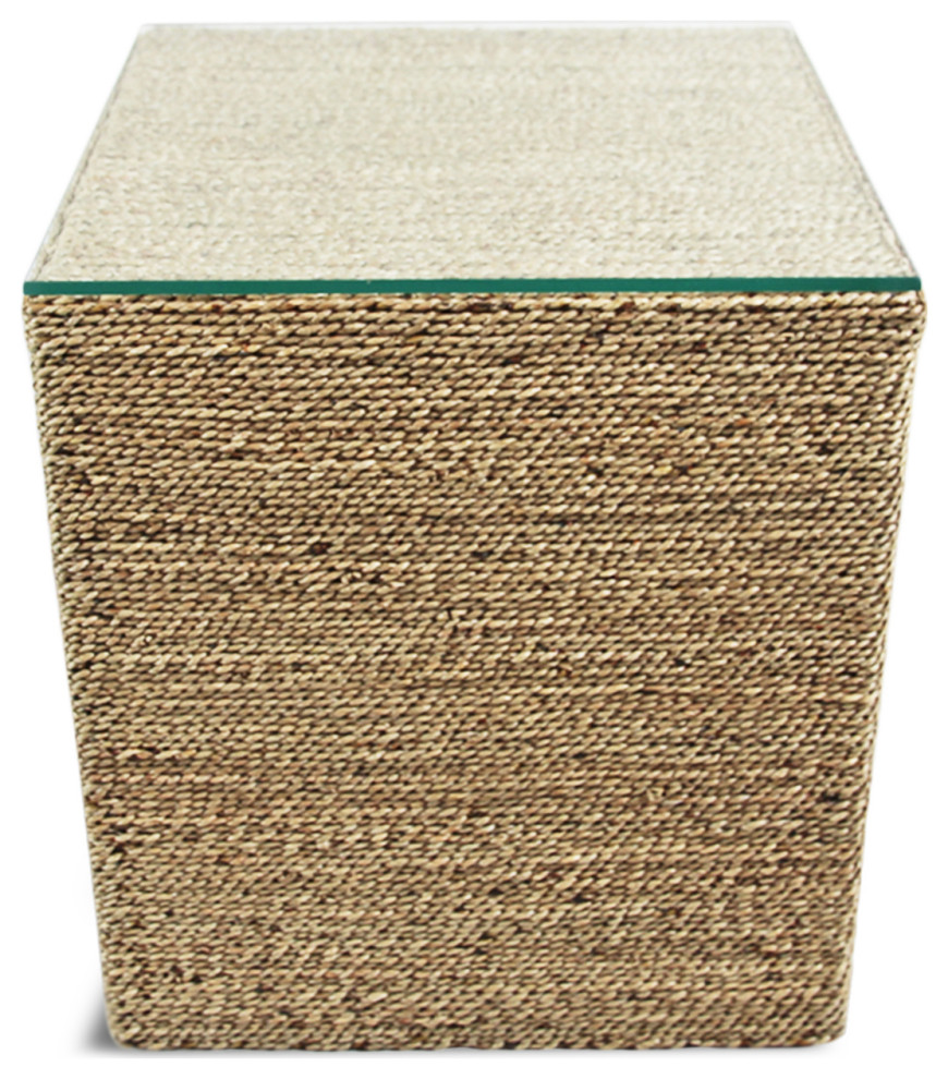 Square Seagrass Rope Side Table   Beach Style   Side Tables And End Tables   by Design Mix Furniture  Houzz