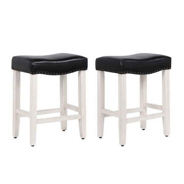 Dover 24-inch Saddle Counter Stool (Set of 2)